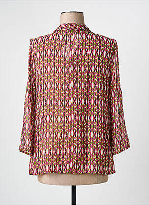Blouse imprimé fantaisie manches longues rose ARELINE femme