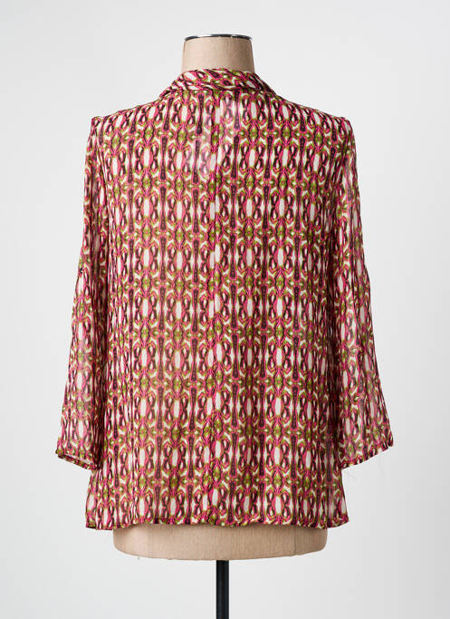 Blouse imprimé fantaisie manches longues rose ARELINE femme
