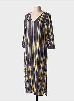 Robe mi-longue manches longues manches longues noir MKT STUDIO femme