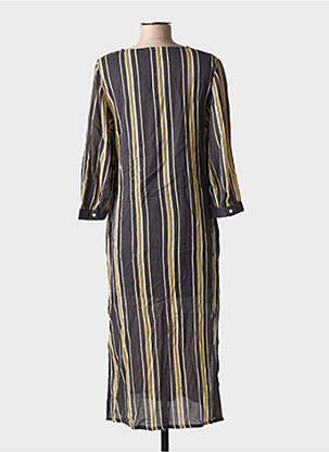 Robe mi-longue manches longues manches longues noir MKT STUDIO femme