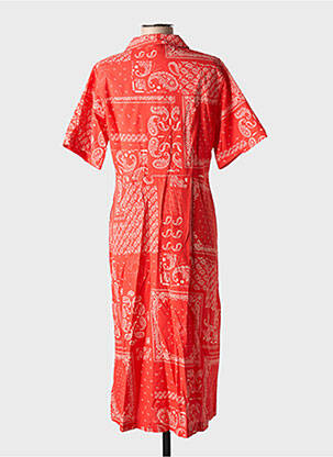 Robe mi-longue imprimé fantaisie manches courtes rouge NUDIE JEANS CO femme