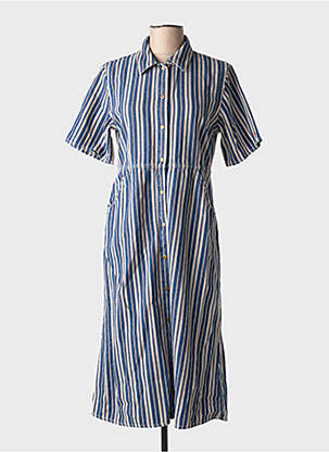 Robe mi-longue manches courtes manches courtes bleu NUDIE JEANS CO femme