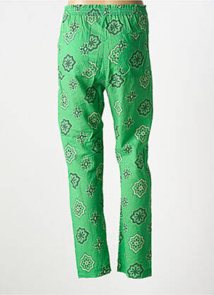 Pantalon droit tissage popeline taille normale vert SWILDENS femme