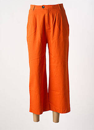 Pantalon 7/8 tissage popeline taille normale orange LEON & HARPER femme