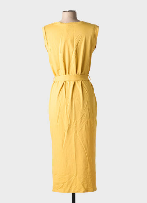 Robe mi-longue manches courtes manches courtes jaune MKT STUDIO femme