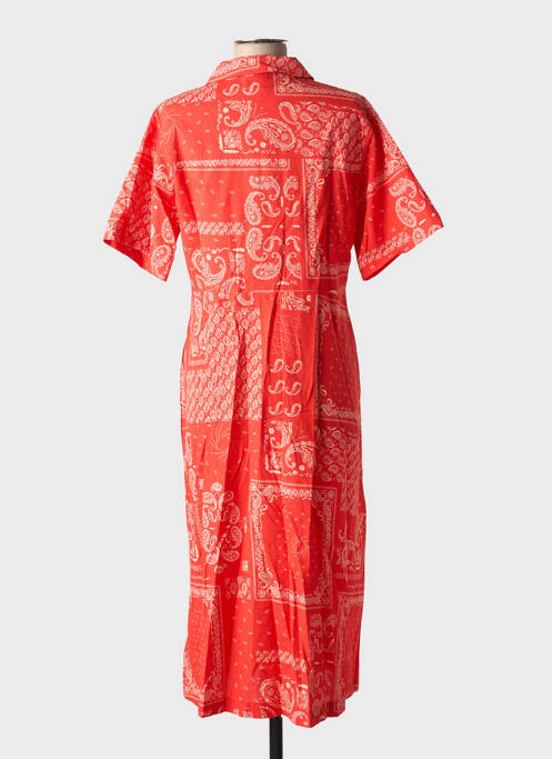 Robe mi-longue imprimé fantaisie manches courtes rouge NUDIE JEANS CO femme