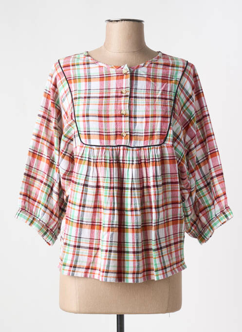 Blouse col rond manches 3/4 rouge LEON & HARPER femme