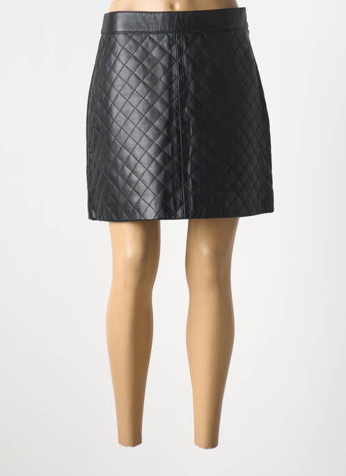 Jupe courte coupe droite noir IDANO femme