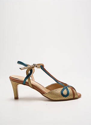 Sandales/nu pieds matière lisse talon de 4 à 6cm or CRÉATIS femme