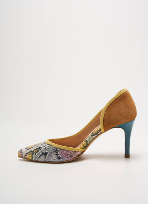 Escarpins tissage satiné talon de 7 à 9cm jaune CRÉATIS femme