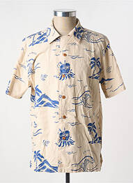 Chemise manches courtes imprimé tie and dye beige NUDIE JEANS CO homme