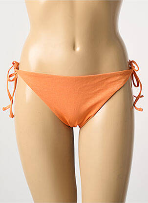 Bas de maillot de bain effet matière satinée bikini orange ALBERTINE femme