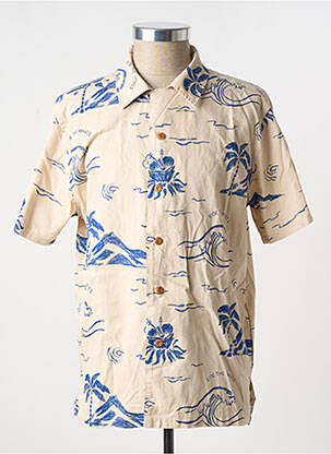 Chemise manches courtes beige NUDIE JEANS CO pour homme