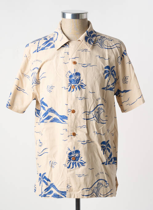 Chemise manches courtes imprimé tie and dye beige NUDIE JEANS CO homme