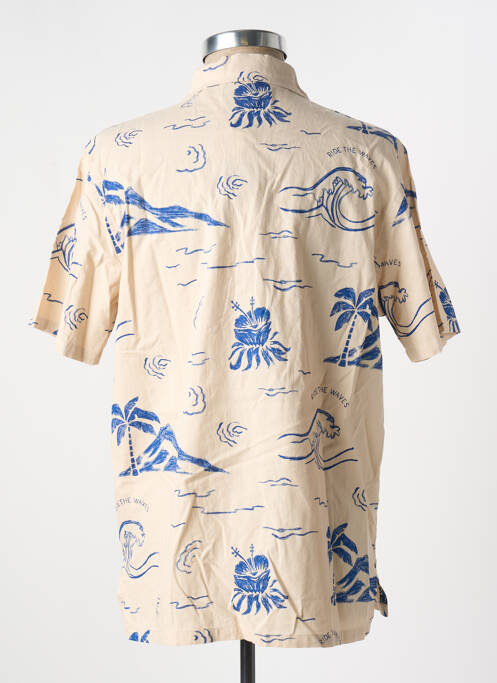 Chemise manches courtes imprimé tie and dye beige NUDIE JEANS CO homme