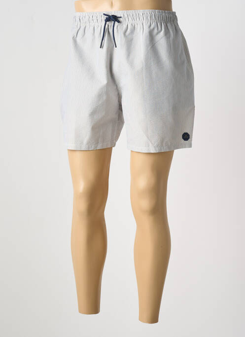 Short de bain imprimé rayures beige DSTREZZED homme