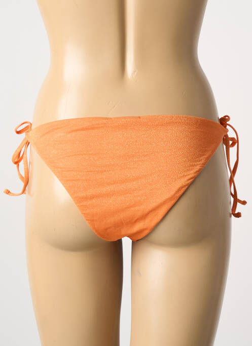 Bas de maillot de bain effet matière satinée bikini orange ALBERTINE femme