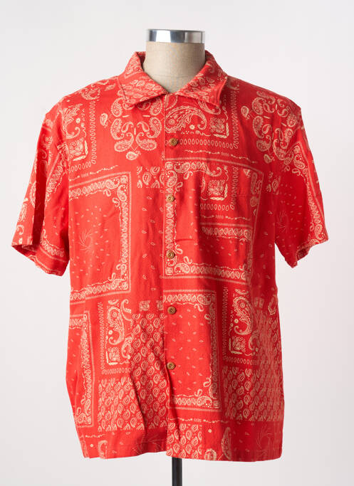 Chemise manches courtes rouge NUDIE JEANS CO pour homme