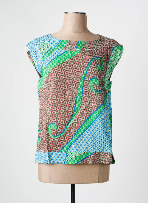 Top bleu ARELINE pour femme