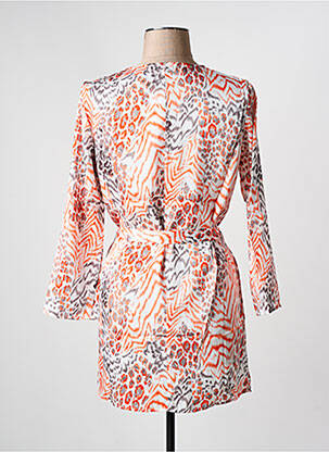 Robe courte manches longues manches longues orange ARELINE femme