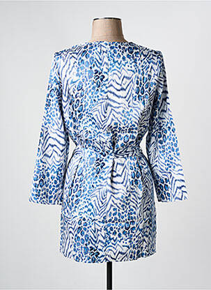 Robe courte manches longues manches longues bleu ARELINE femme