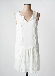 Robe mi-longue sans manche sans manche blanc ARELINE femme