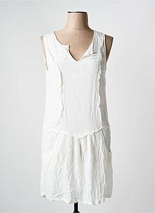 Robe mi-longue sans manche sans manche blanc ARELINE femme