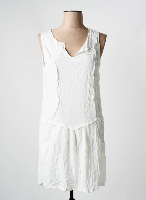 Robe mi-longue sans manche sans manche blanc ARELINE femme