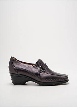 Mocassins matière lisse talon de 4 à 6cm gris FLEXELL femme