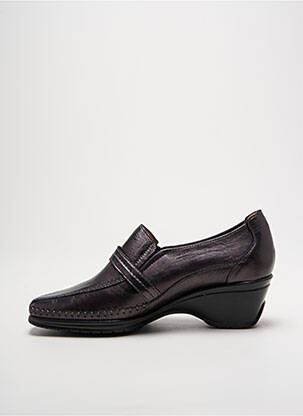 Mocassins matière lisse talon de 4 à 6cm gris FLEXELL femme