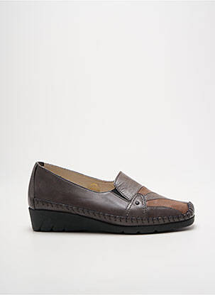 Mocassins tissage satiné talon plat jusqu'à 3cm gris LUXAT femme