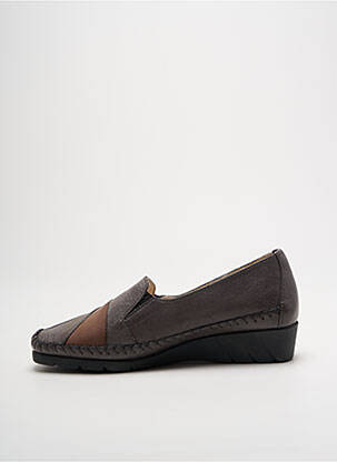 Mocassins tissage satiné talon plat jusqu'à 3cm gris LUXAT femme
