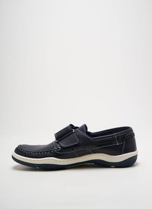Mocassins tissage satiné bout rond bleu HIPNESS homme