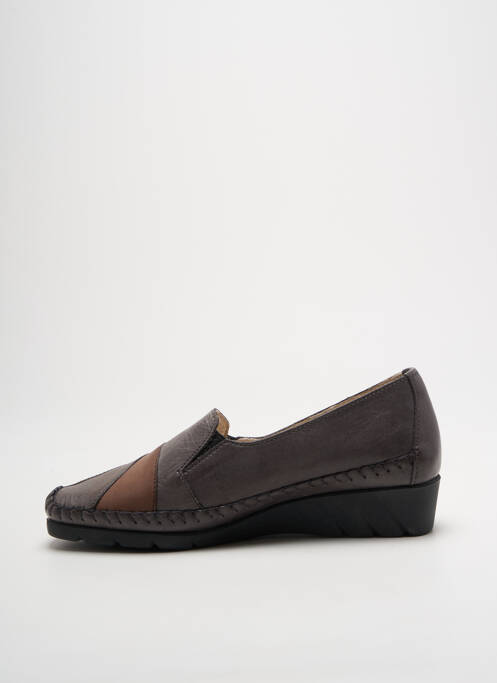 Mocassins tissage satiné talon plat jusqu'à 3cm gris LUXAT femme