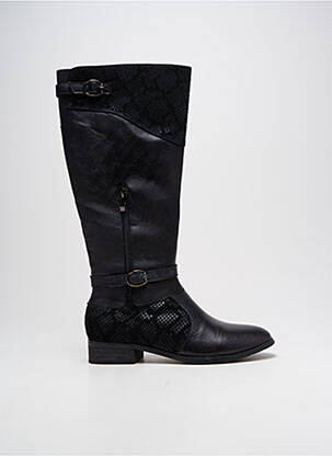 Bottes matière lisse talon plat jusqu'à 3cm noir LAURA VITA femme