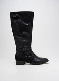 Bottes matière lisse talon plat jusqu'à 3cm noir LAURA VITA femme