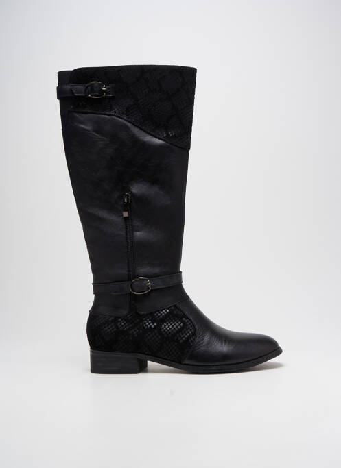 Bottes matière lisse talon plat jusqu'à 3cm noir LAURA VITA femme
