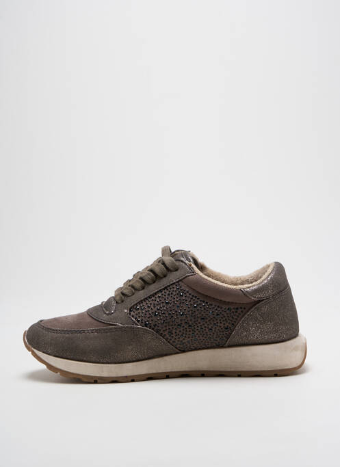 Baskets fermeture zip et lacets talon plat jusqu'à 3cm gris LES TROPEZIENNES PAR M.BELARBI femme