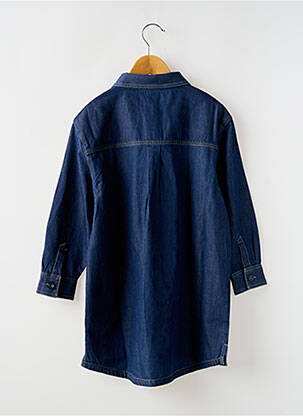 Robe mi-longue manches longues bleu PETIT BATEAU fille