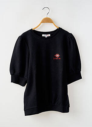 Sweat-shirt stretch manches 3/4 noir LA PETITE FRANCAISE femme
