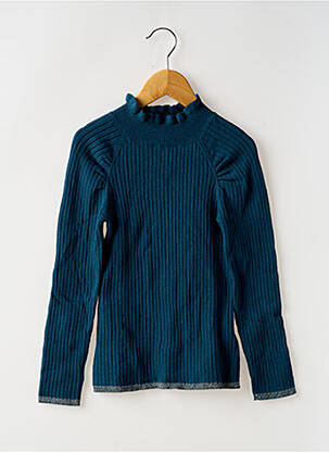 Pull tissage côtelé manches longues vert TAPE À L'OEIL fille