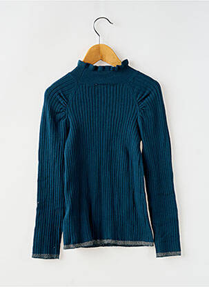 Pull tissage côtelé manches longues vert TAPE À L'OEIL fille