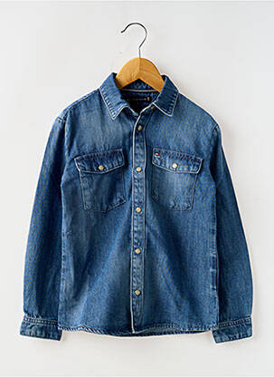 Chemise manches longues col chemisier bleu TOMMY HILFIGER garcon