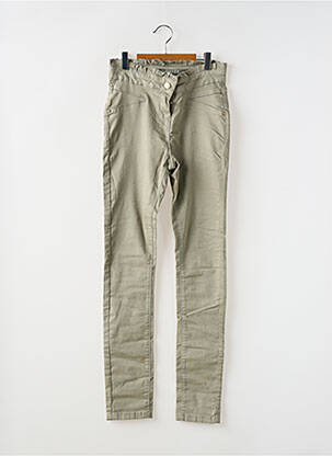 Pantalon slim tissage popeline taille ajustable vert TAPE À L'OEIL fille