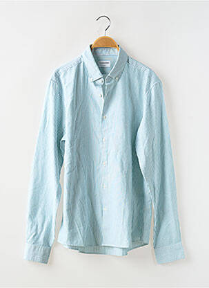 Chemise manches longues imprimé rayures vert CALVIN KLEIN homme