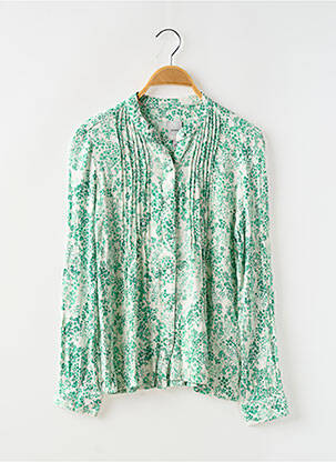 Chemisier imprimé fleurs manches longues vert ICHI femme
