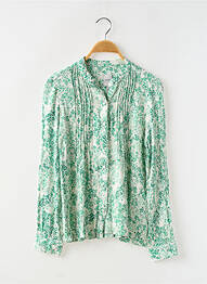 Chemisier imprimé fleurs manches longues vert ICHI femme
