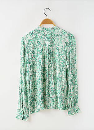 Chemisier imprimé fleurs manches longues vert ICHI femme