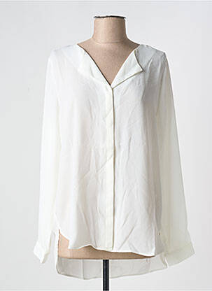 Chemisier tissage crêpe manches longues beige VILA femme