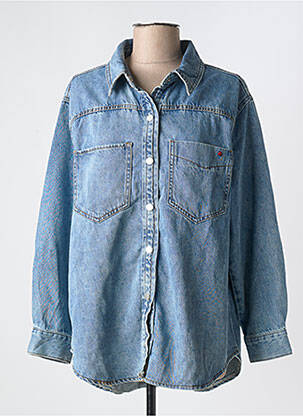 Veste casual coupe droite bleu F.A.M. femme
